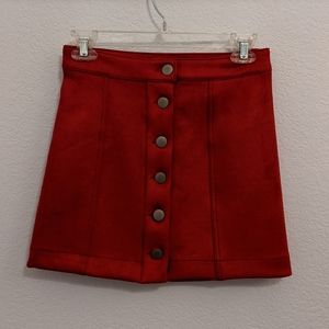 Red Buttoned Skirt
